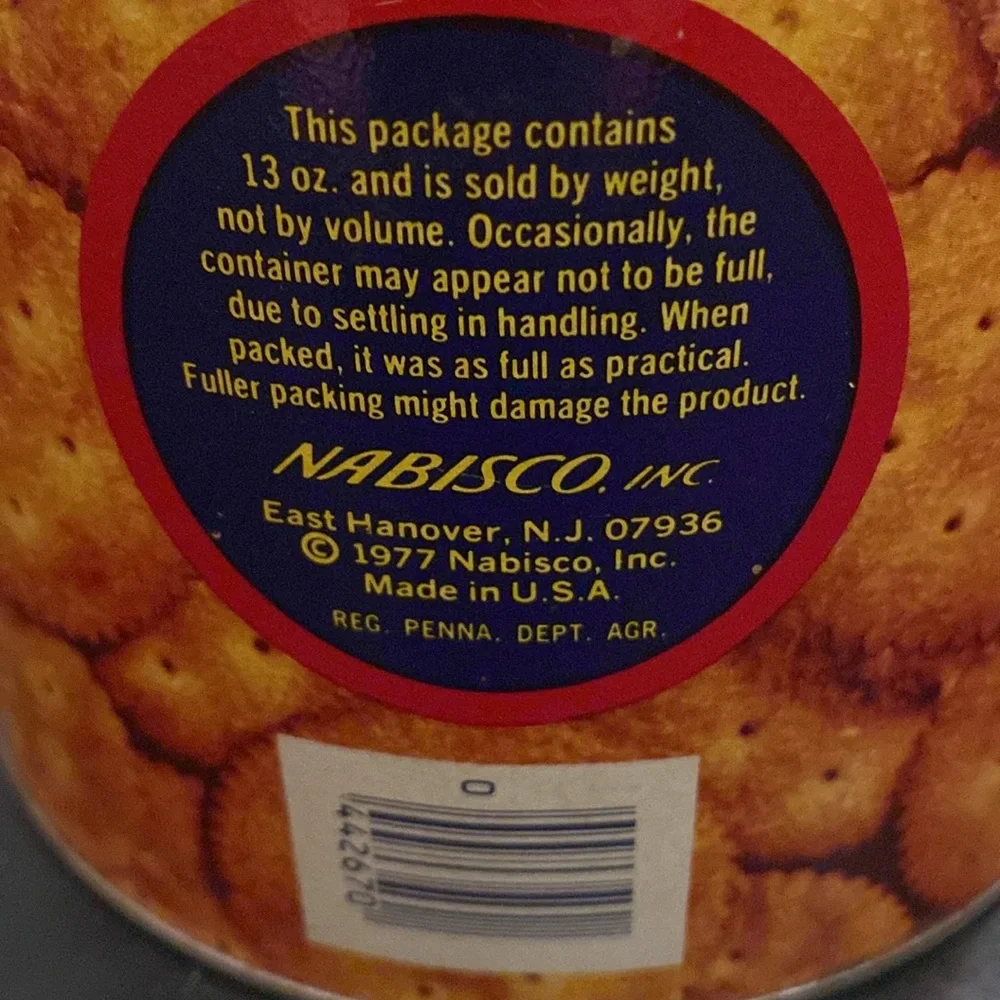 VTG Nabisco Ritz Crackers tin collectible kitchen storage 6”